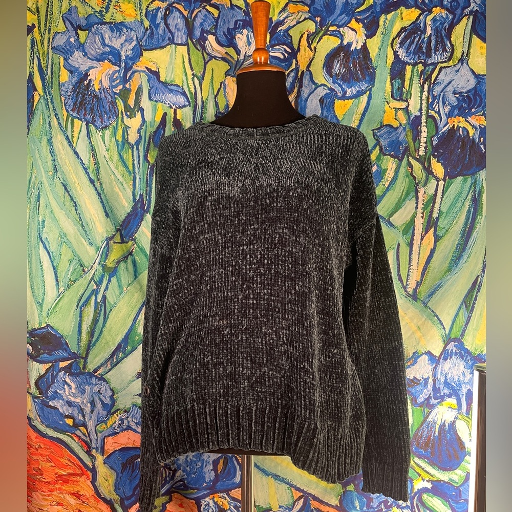AE CRUSHED GRREEN PULLOVER SWEATSHIRT